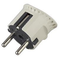 Вилка электрическая с заземлением угловая плоская Эра V5 16А белый  картинка 